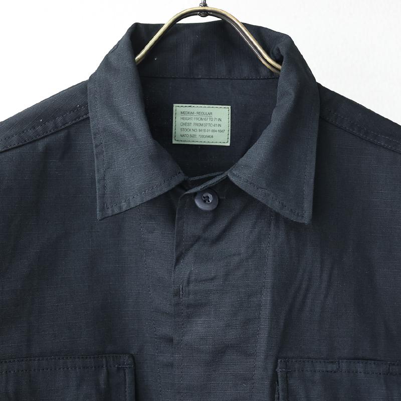 米軍放出品　美品　USA 　大型　フラッグ US. BDUジャケット [ブラック] リップストップ生地 米軍 アメリカ軍