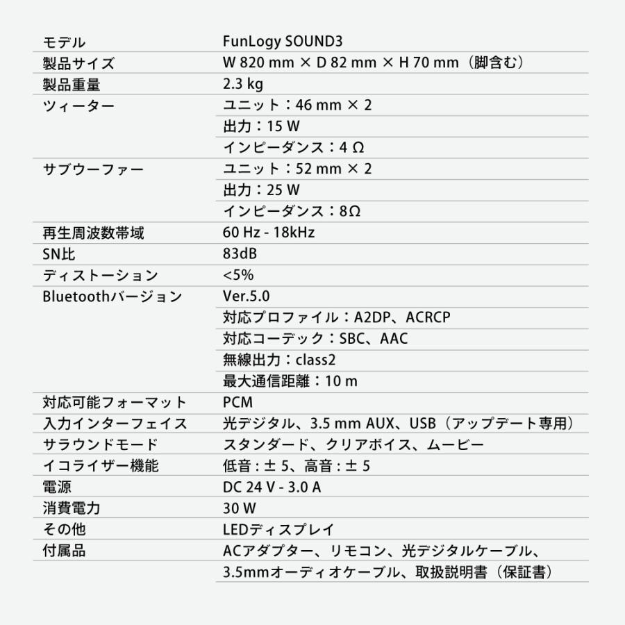 FUNLOGY サウンドバー スピーカー Bluetooth テレビスピーカー FUNLOGY サウンドバー スピーカー Bluetooth テレビスピーカー
