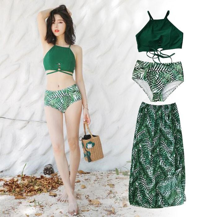 水着 3点セット レディース ハイネック ビキニ スカート付 ママ 水着 体型カバー Sag638 サンドリスオンライン 通販 Yahoo ショッピング