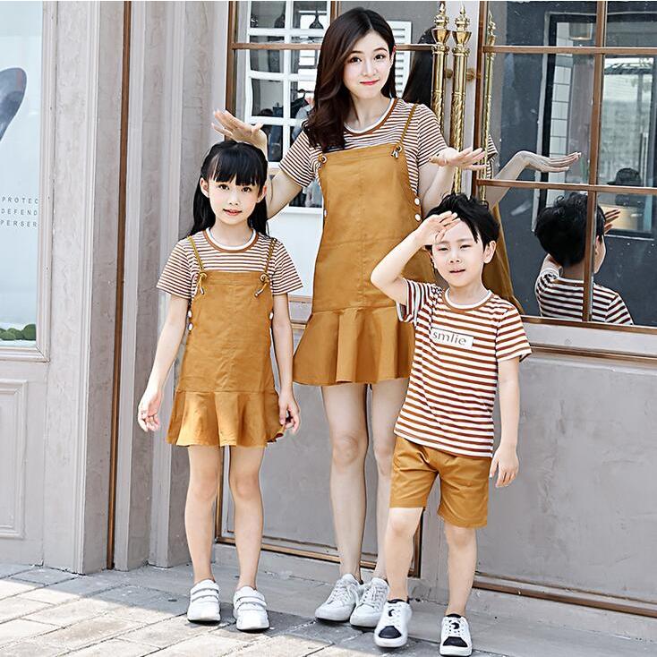 夏親子コーデ カップルお揃い ペアルック 家族お揃い服 夏 可愛い親子ペア 家族コーディネート 縞柄ｔシャツ 子供オールインワン 旅行 海 全店2点送料無料 Sand4156 サンドリスオンライン 通販 Yahoo ショッピング