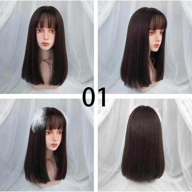 ウィッグ セミロング ストレート髪 自然 レディース Wig コスプレウィッグ コスチューム 仮装 女装 変装 ヘアネット付き 黒髪 茶髪 4色 Sand4423 サンドリスオンライン 通販 Yahoo ショッピング