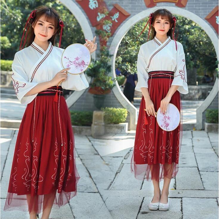春夏レディース漢服 赤 中華風コーディネート 中華服 チャイナ服 チャイナ風 チュール 刺繍 チャイナドレス 中華娘 仮装 コスチューム 全店2点送料無料 Sand4753 サンドリスオンライン 通販 Yahoo ショッピング