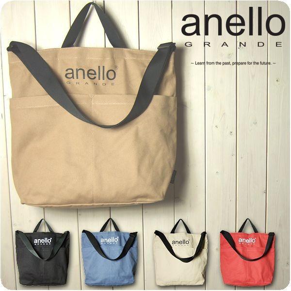 anello アネロ トートバッグ レディース コットンキャンバス 2WAY ロゴ ショルダーバッグ トート | anello