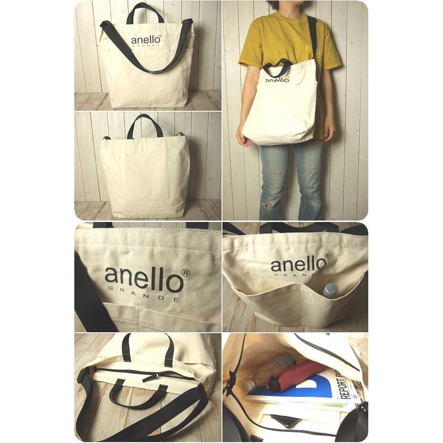 anello アネロ トートバッグ レディース コットンキャンバス 2WAY ロゴ ショルダーバッグ トート | anello | 09
