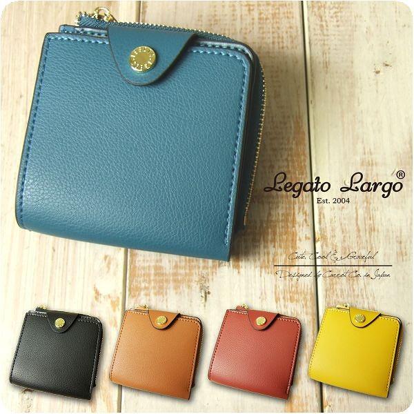 年中無休 薄マチ 二つ折り財布 Legato レガートラルゴ 財布 Largo レディース 軽量ボンディングフェイクレザー 財布、帽子、ファッション小物 年中無休 薄マチ 二つ折り財布 Legato レガートラルゴ 財布 Largo レディース 軽量ボンディングフェイクレザー 財布、帽子、ファッション小物