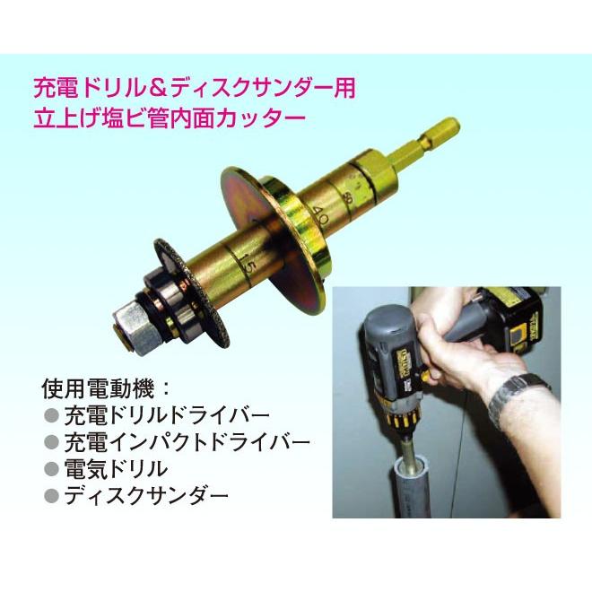 OMI(大見工業) 立ち上げ塩ビ管内面カッター 六角軸ラウンドカッター