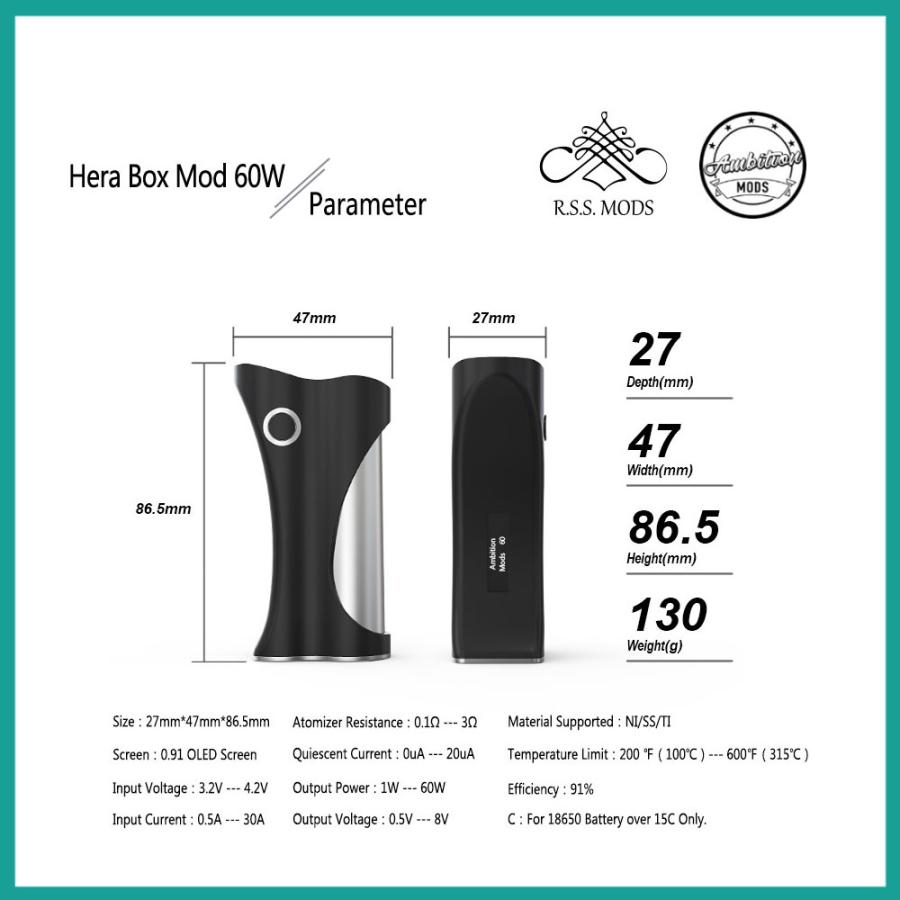 バッテリーセット Ambition Mods Hera Box Mod 60w アンビションモッズ ヘラ 電子タバコ Vape ベイプ 本体 Mod モッド 爆煙 本体充電機能無 Amheramodbt サンエスライン Yahoo 店 通販 Yahoo ショッピング