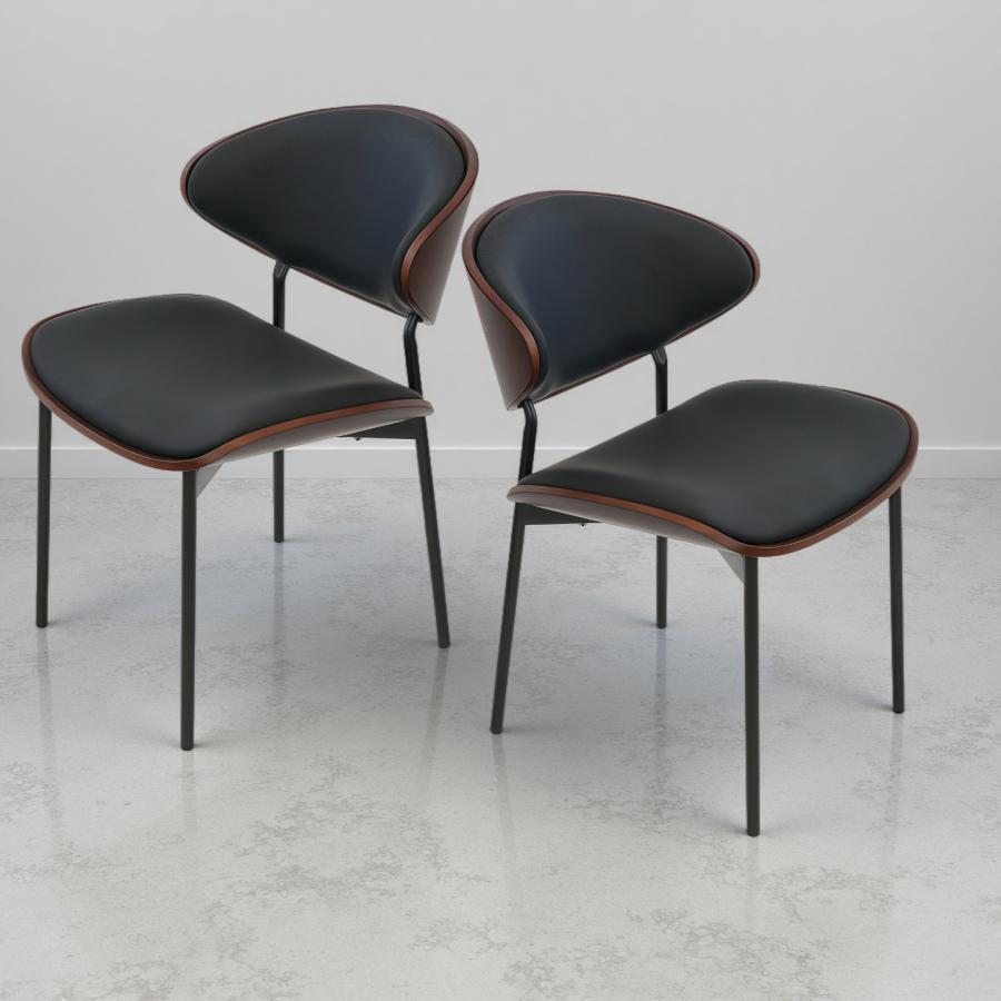 ダイニングチェア レザー 食卓椅子 北欧 リビングチェアブラック　4脚セット 期間限定 ダイニングチェア レザー 北欧 リビングチェア