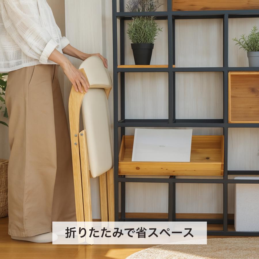 ダイニングチェア 折りたたみ椅子 1脚 完成品 1年保証 木製 軽量