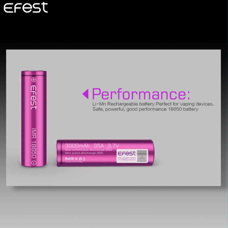 Efest IMR 18650 バッテリー 3000mAh 35A フラットトップ 電子タバコ VAPE ベイプ 電池 イーフェスト | ブランド登録なし | 02