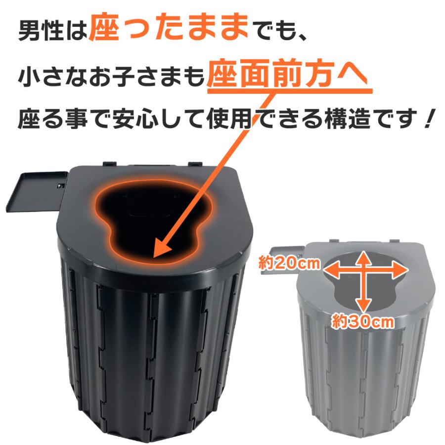 簡易トイレ 折りたたみ式 凝固剤付き 車中泊グッズ 車載用 防災