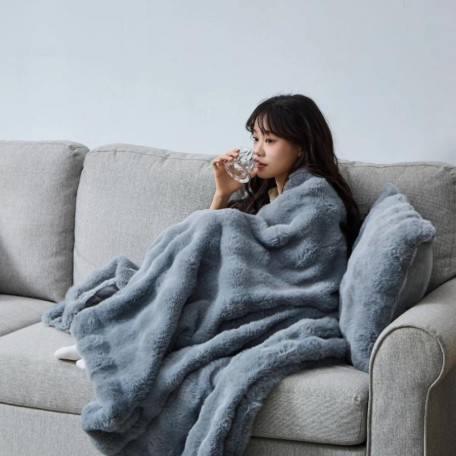 毛布 ブランケット ふわもこ ひざ掛け シングル ダブル 厚手 洗える