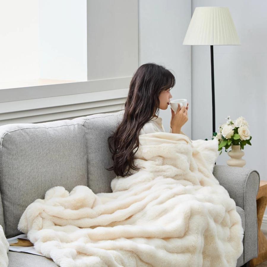 毛布 ブランケット ふわもこ ひざ掛け シングル ダブル 厚手 洗える