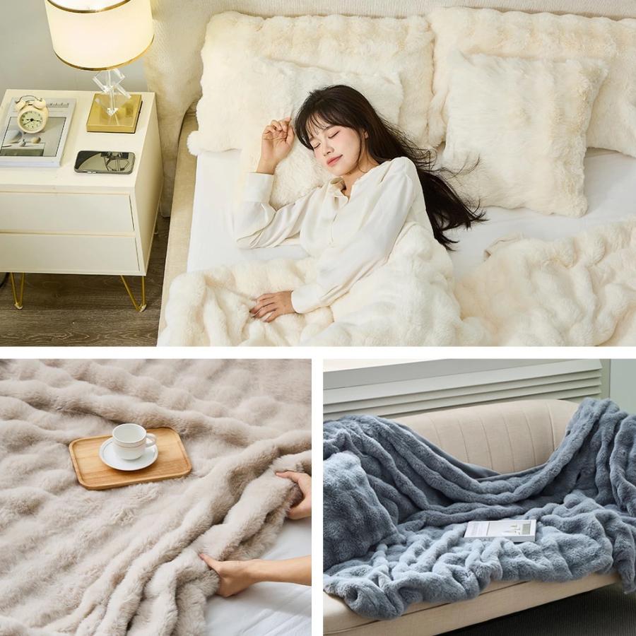 毛布 ブランケット ふわもこ ひざ掛け シングル ダブル 厚手 洗える
