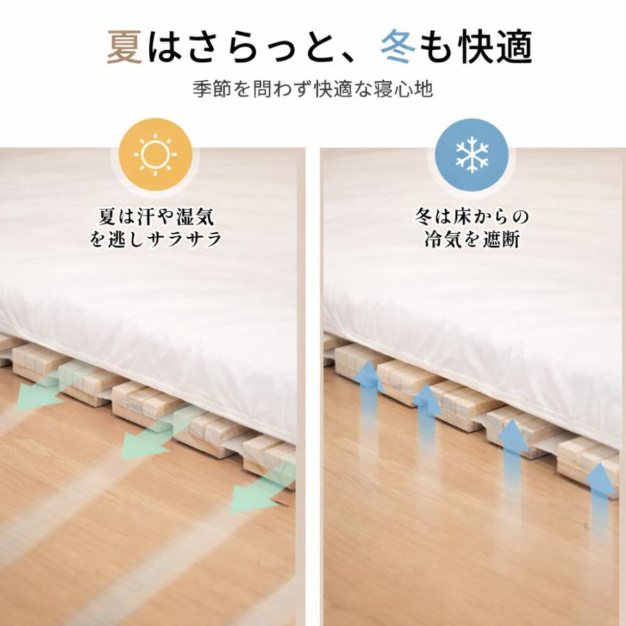 ロール式 すのこマット シングル 8800円〜 極厚2.5cm 桐製 折りたたみ