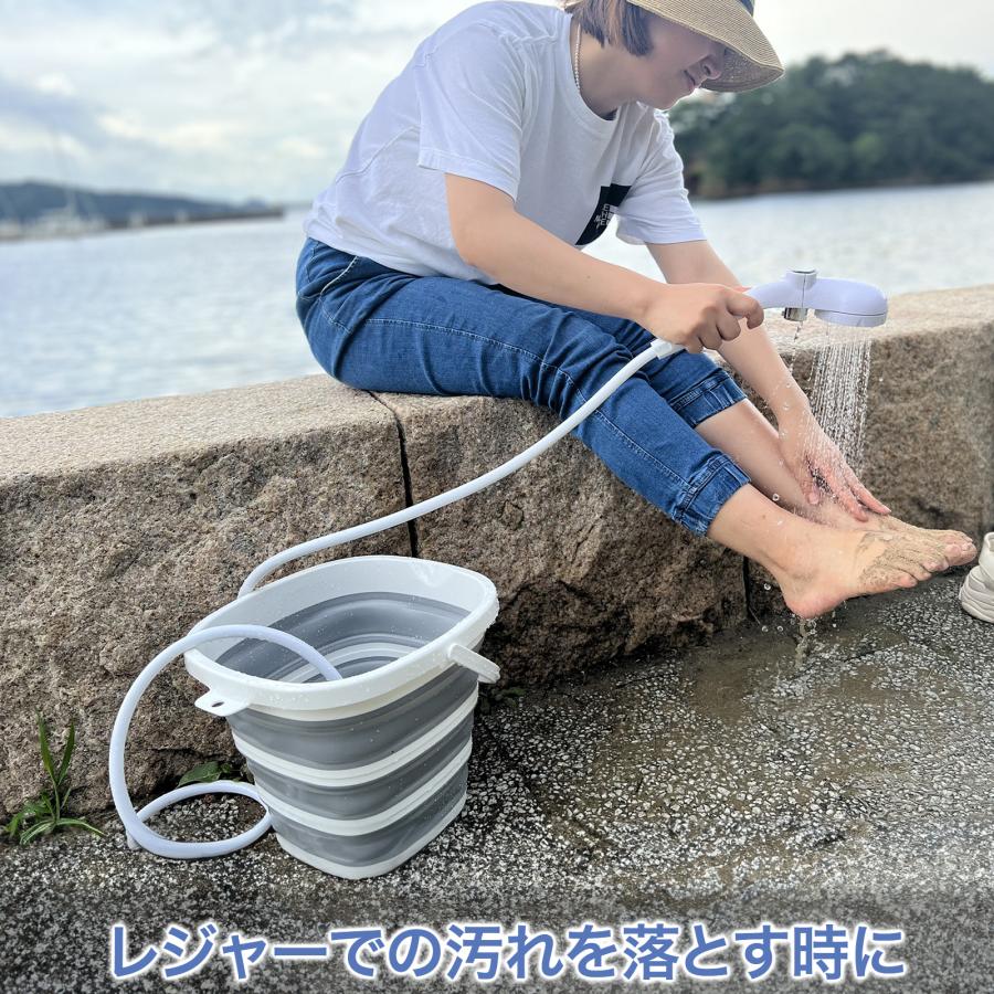 バケツ 折りたたみ 折り畳み おしゃれ 釣り シリコン 製 つけ 洗い 桶 ソフトバケツ 大容量 10L ソフト 掃除 洗車 釣り 防災 キャンプ ゴミ アウトドア【限定】 | ブランド登録なし | 03