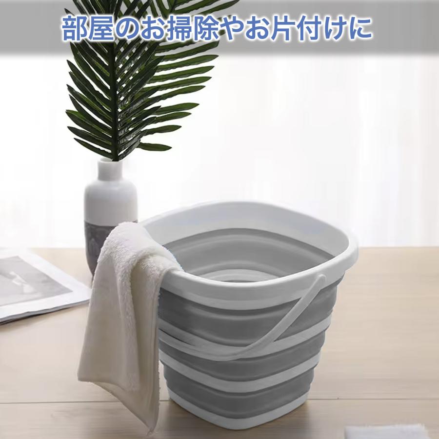 バケツ 折りたたみ 折り畳み おしゃれ 釣り シリコン 製 つけ 洗い 桶 ソフトバケツ 大容量 10L ソフト 掃除 洗車 釣り 防災 キャンプ ゴミ アウトドア【限定】 | ブランド登録なし | 06