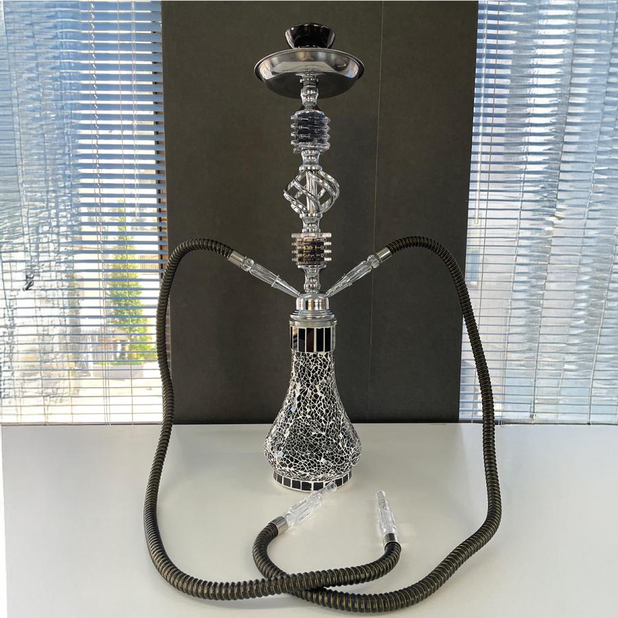 T1348☆美品☆シーシャ　大型　水タバコ　ガラス工芸　銀細工　アンティーク T1348☆美品☆シーシャ 大型 水タバコ ガラス工芸 銀細工