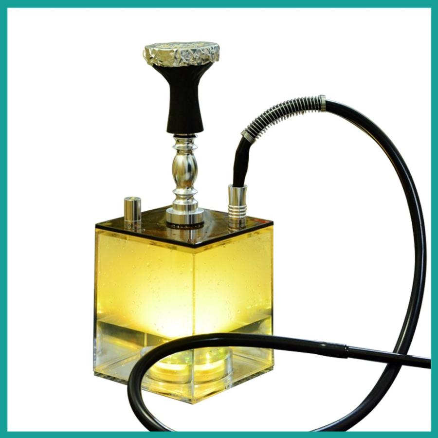 水タバコ シーシャ フーカ Shisha Hookah LEDで光る 立方体 スクエア