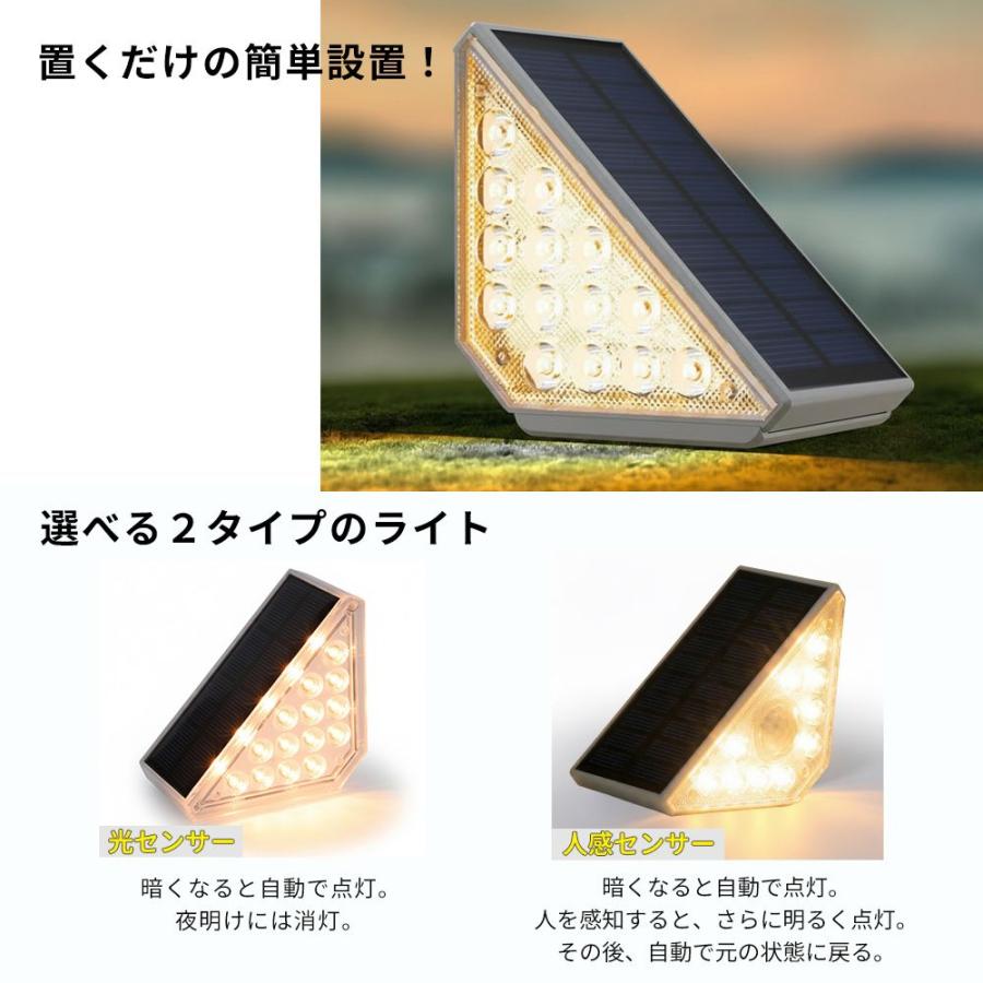 ソーラーライト 屋外 防水 人感 センサーライト 2個入2980円〜 LED
