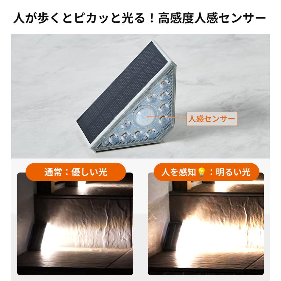 ソーラーライト 屋外 防水 人感 センサーライト 2個入2490円〜 LED