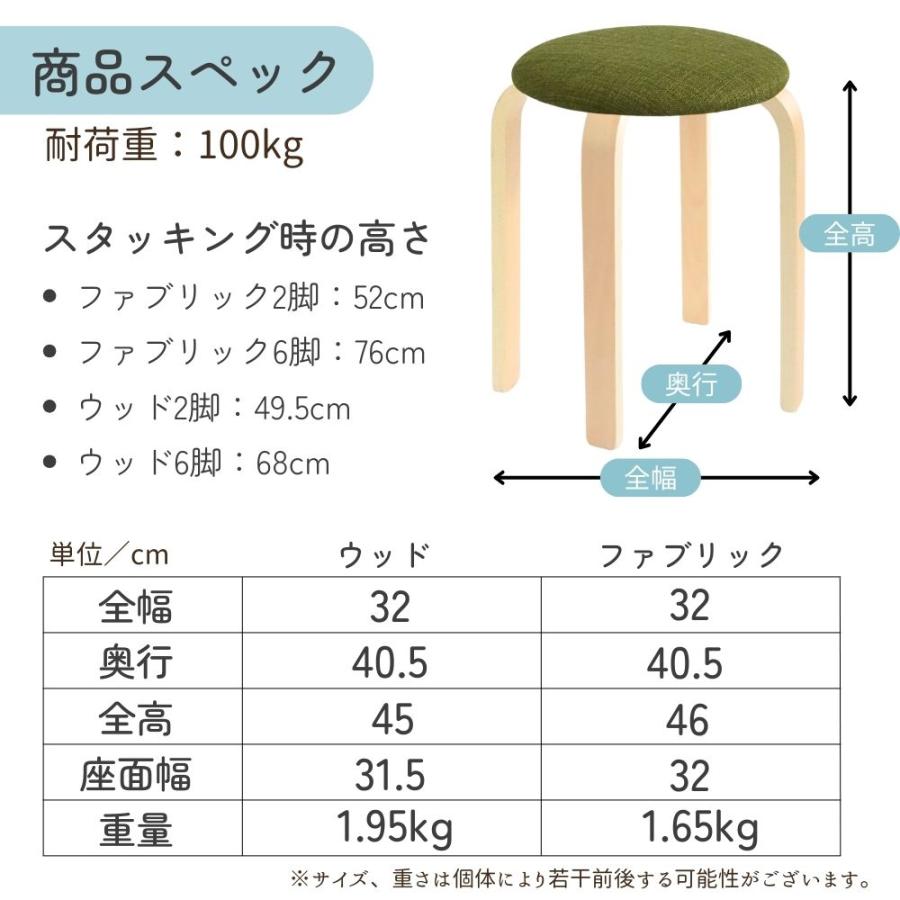 丸椅子 スタッキングチェア 2脚 セット木製スツール 腰掛け シンプル