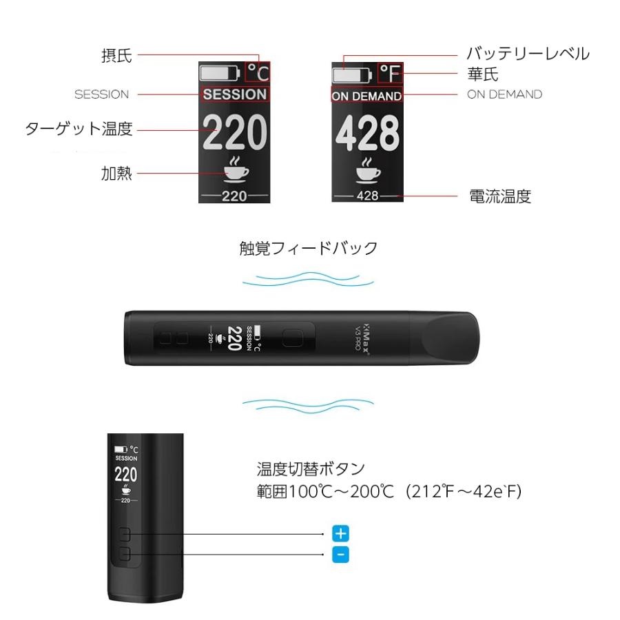 XMAX V3 PRO 2600mAh フル コンベクション 大容量 18650 エックス マックス ブイスリー プロ 本体 熱対流式 加熱式タバコ シャグ 手巻き 葉 喫煙具 減煙｜sanesuline｜10