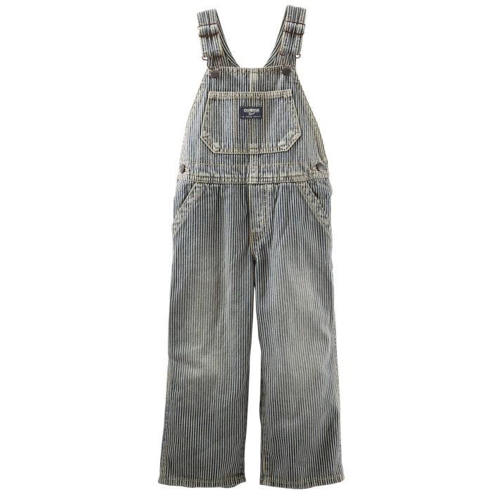 OshKosh B'gosh(オシュコシュ ビゴッシュ) ヒッコリー柄オーバーオール 9M 12M 18M 24M