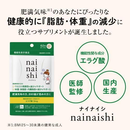 エラグ酸 サプリメント 体重・体脂肪・内臓脂肪の減少をサポート 機能性表示食品 医師監修 ナイナイシ 5袋 | エクセレントメディカル | 04