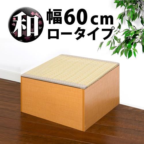 横幅60 PP樹脂製畳 畳収納 ロータイプ 藤香 高床式畳収納 浅型 : 本棚