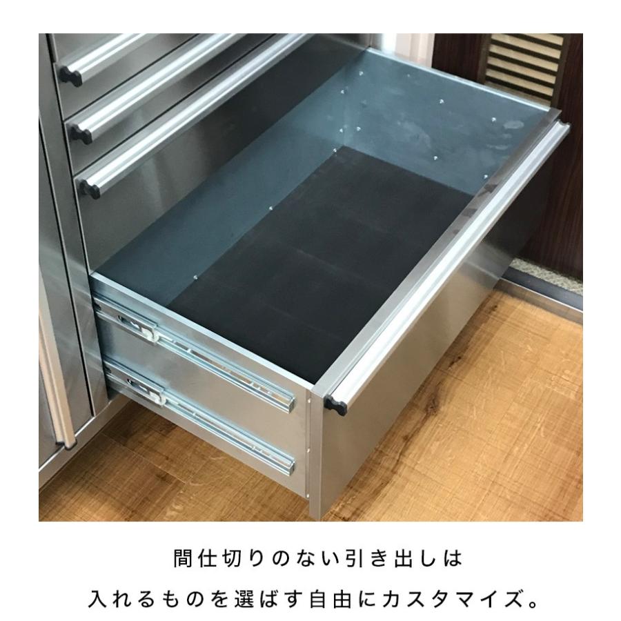 ツールキャビネット ステンレス 天然木 ステンレスワゴンW157 キッチン