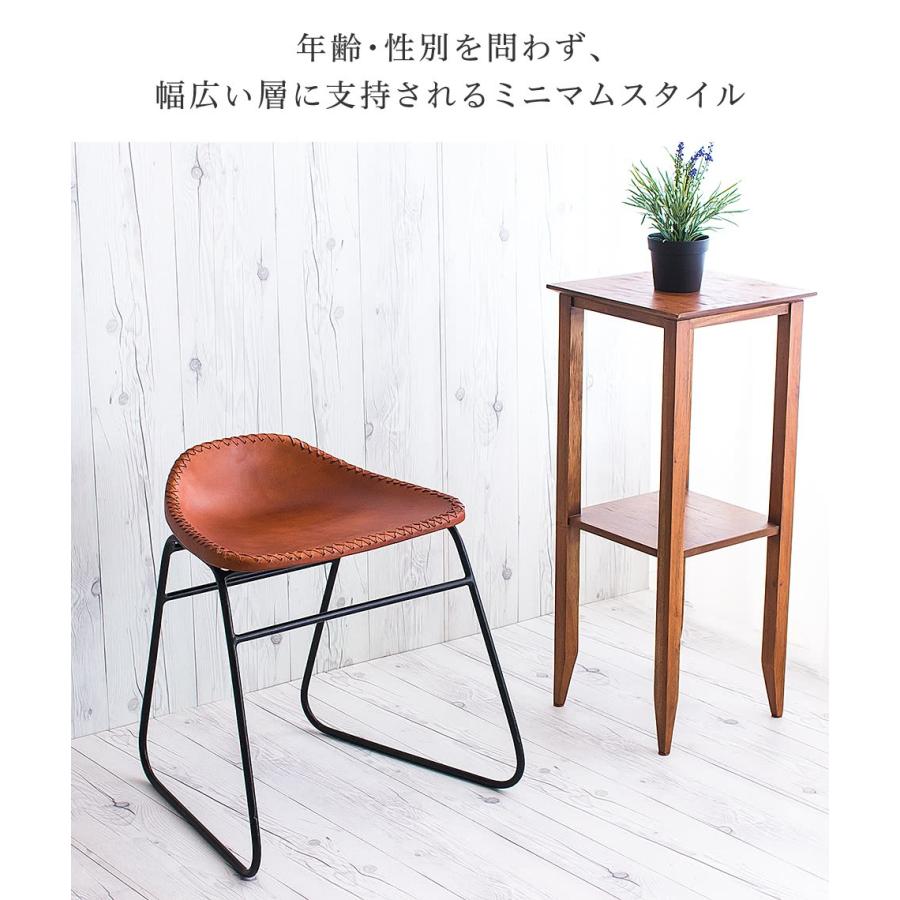 本革スツール レザースツール　アイアンレッグ　キャメル ボーナスSALE開催中】アイアンと本革のスツール キャメル レザー
