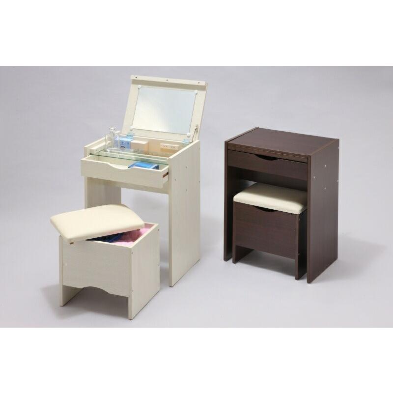 ドレッサー 鏡台 ミラー スツール付 化粧台 鏡 デスク 椅子 2点セット