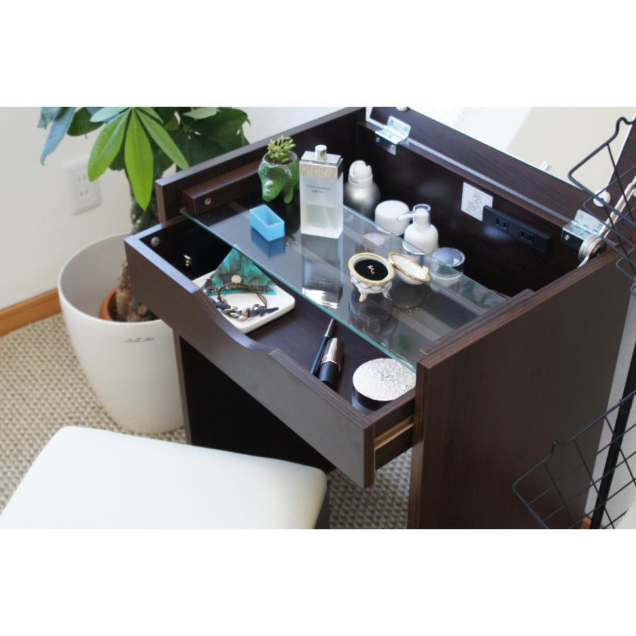 ドレッサー 鏡台 ミラー スツール付 化粧台 鏡 デスク 椅子 2点セット