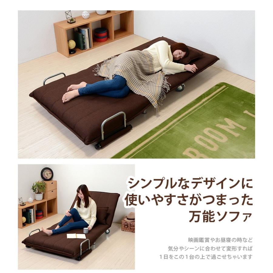 折りたたみ式ネイビーソファベッド ソファベッド 3way ベットレッド ネイビー 幅100 カウチ