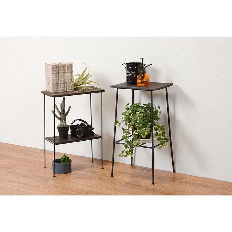 ラック 幅30 ブラック 黒 高さ55 サイドテーブル 鉄製 木製 天板 電話