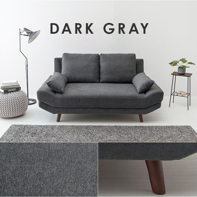 ソファ アームレス クッション付 2人掛け 重厚 グレー ホワイト