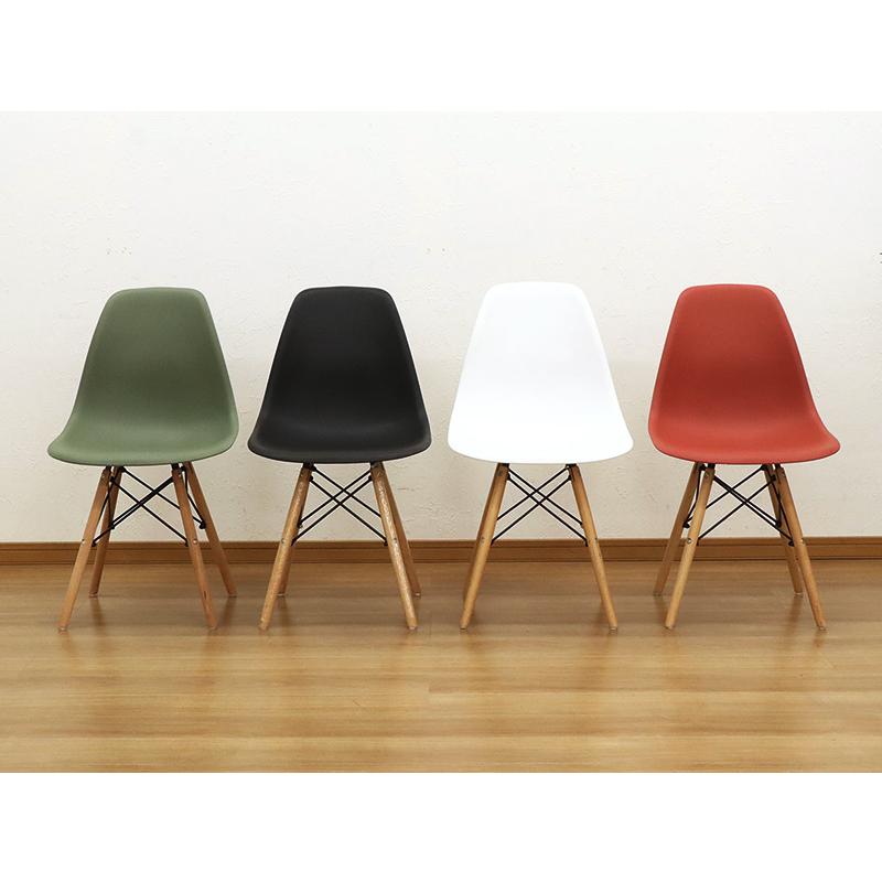 シェルチェア 4脚セット イームズ チェア デザイナーズ 白 黒 赤 緑