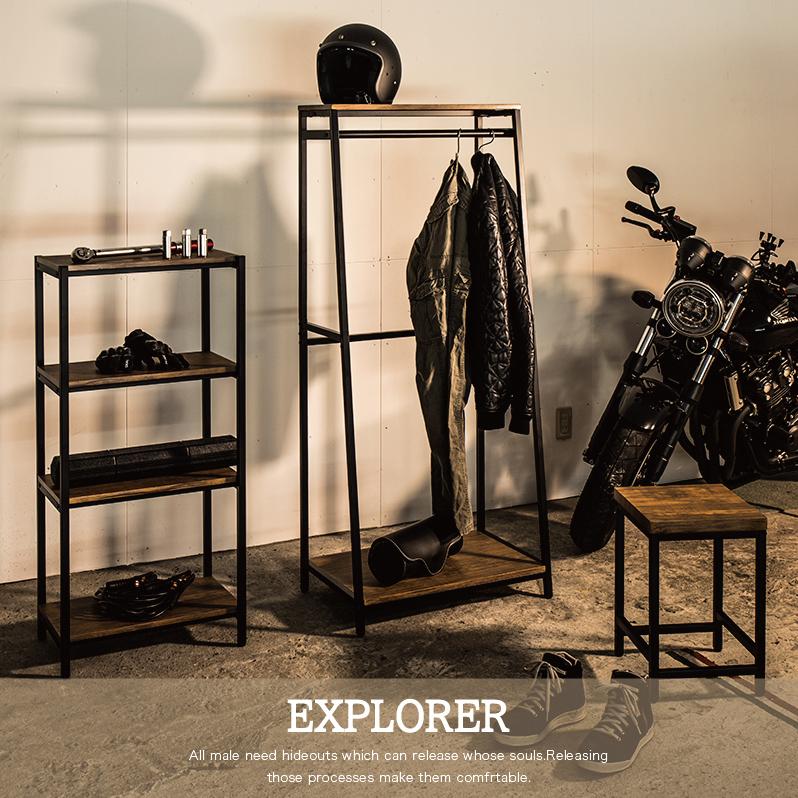 ハンガーラック ラック 衣類収納 幅60 おしゃれ アイアン ブラック