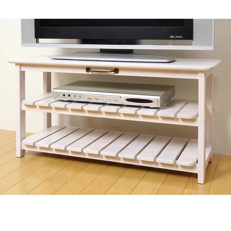 ローボード 80cm幅 テレビボード カントリー調 木製 ホワイト 幅80