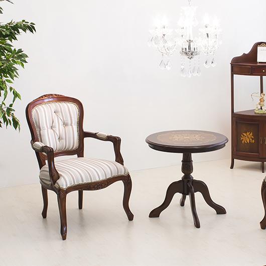 チェア ダイニング 肘付き ヨーロピアン クラシック ロココ調