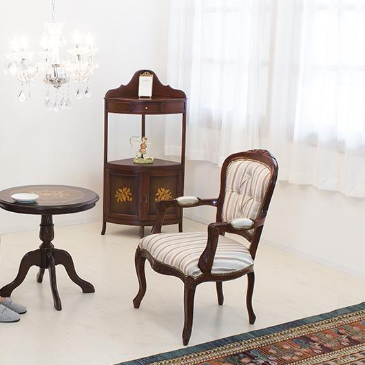 チェア ダイニング 肘付き ヨーロピアン クラシック ロココ調