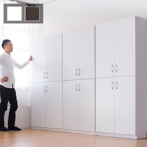 本棚 書棚 A4 収納 扉付き本棚 シェルフ 9018 4ドア 幅90cm 壁面収納 扉収納 ブラウン ホワイト 木製 キャビネット シンプル シェルフ9018