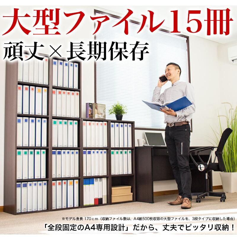 書棚 本棚 3段棚 A4カラーボックス 壁面収納 A4ファイル収納 A4本棚