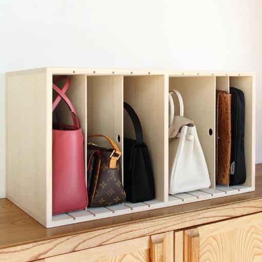 かばん収納 ラック 桐 ロータイプ 幅60 大切なバッグの保管に 桐