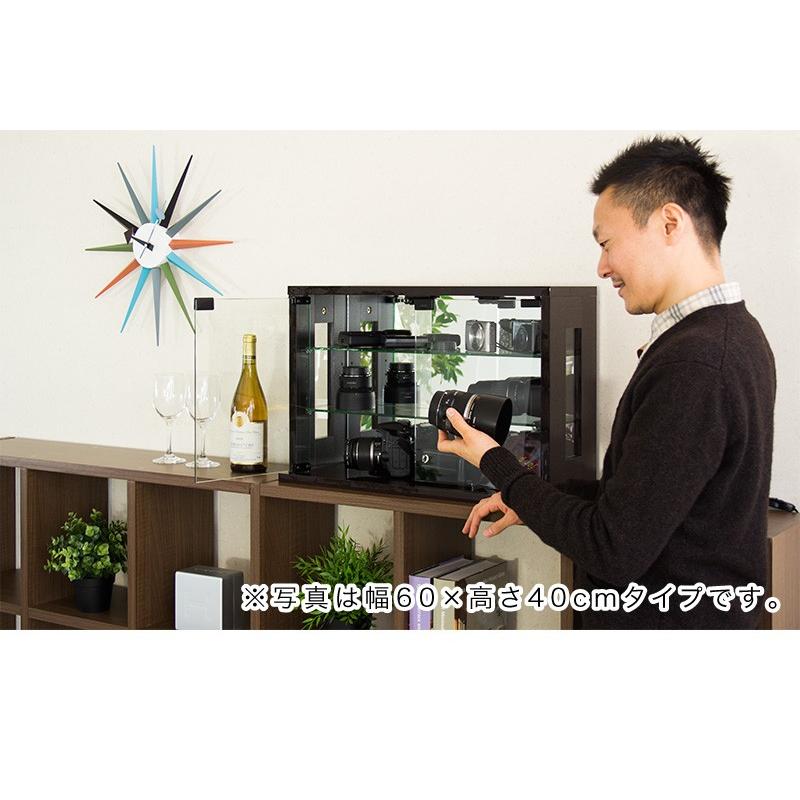 卓上コレクションケース 幅40 高さ60 ガラス棚 鏡張り コレクション