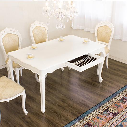 開梱設置 ダイニングテーブル 4人掛け 幅150cm ヨーロピアン