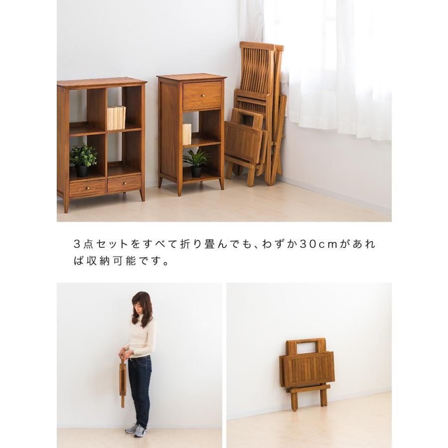 ガーデンテーブル 天然木 チーク 完成品 折りたたみ szk テーブル 庭