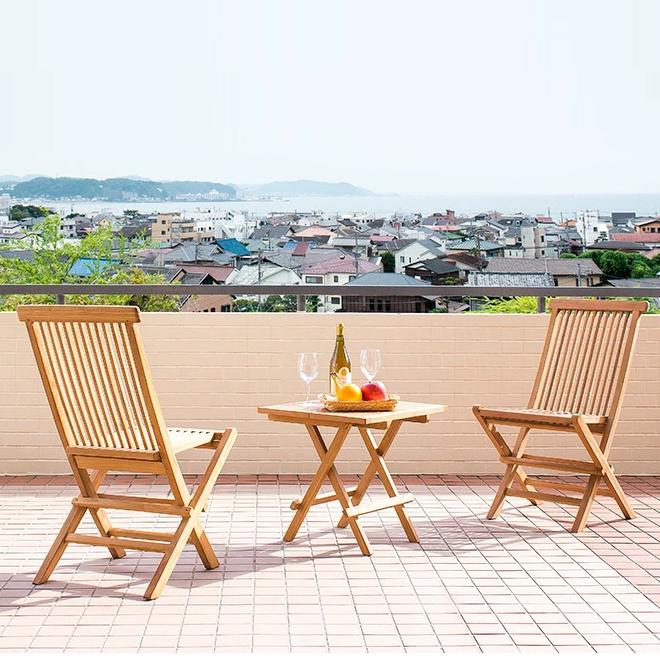 ガーデンチェアー 2脚セット 天然木 チーク 折りたたみ 庭 チェア szk