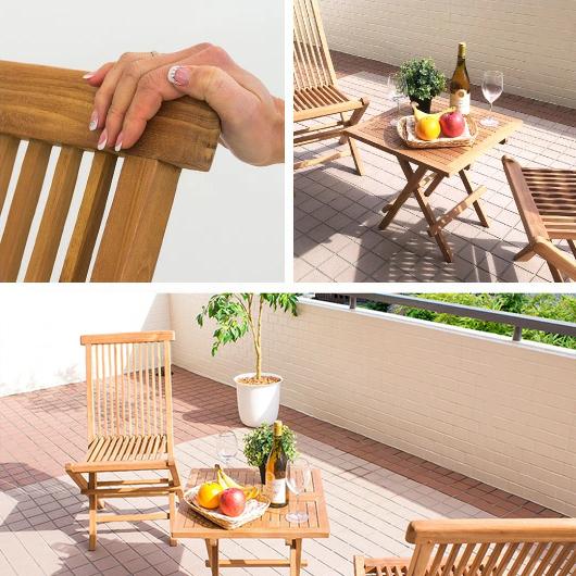 ガーデンテーブルセット テーブル1台 チェア2脚 チーク 木 テラス szk